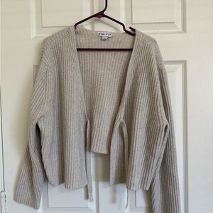 Ava & Viv Women's Beige Ribbed Cardigan